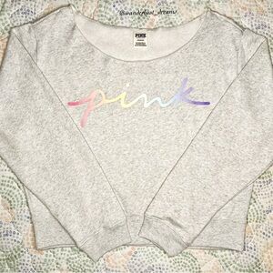 NWOT Victoria’s Secret Pink Cropped Fleece Sweatshirt - Size Large